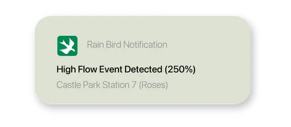 High Flow Event Alert IOS